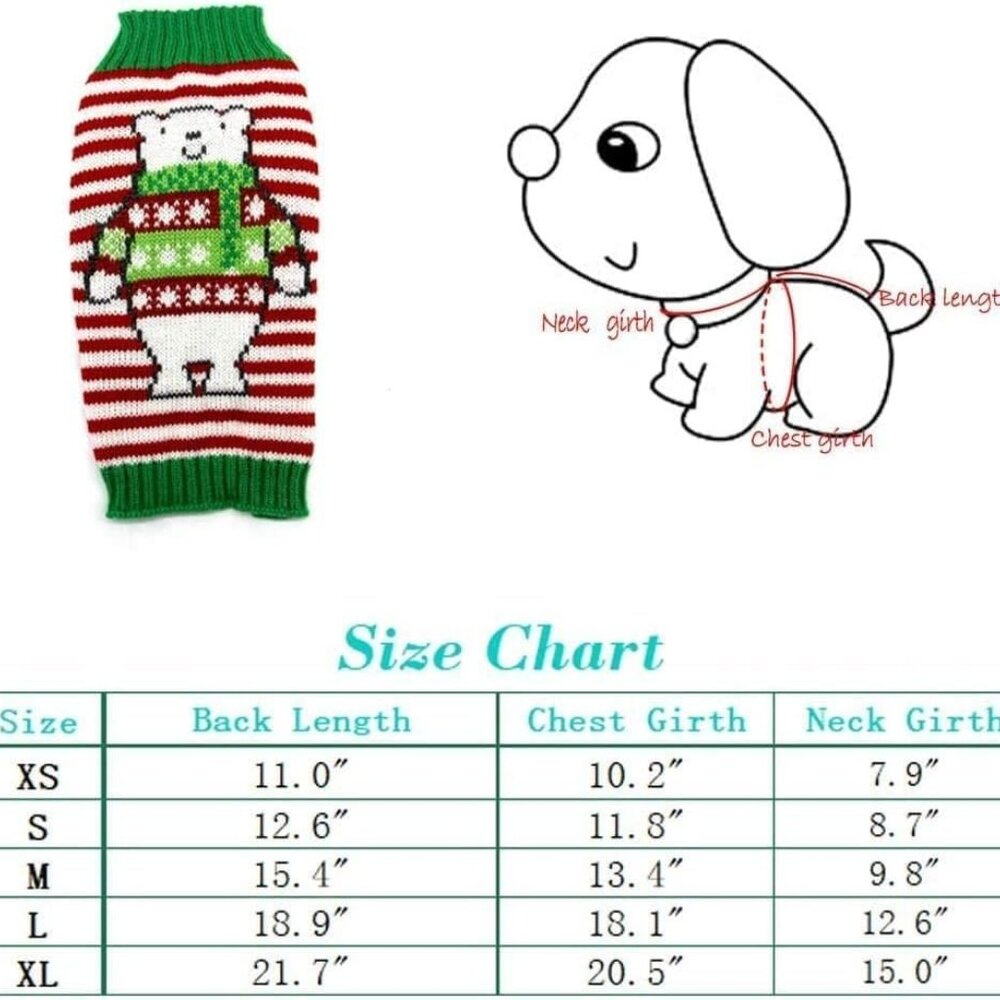 Pet Christmas Sweaters Polar BearWarm Vest Clothes Costume for Small Dog and Cat - Picture 4 of 4